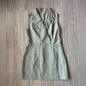 Miami Olive Sleeveless Mini Dress